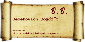 Bedekovich Bogát névjegykártya